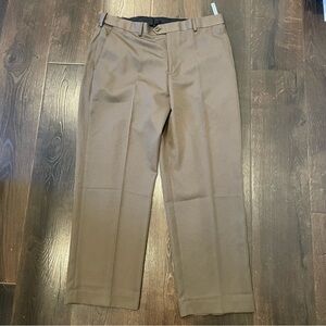 Croft & Barrow The Essential Dress Pants Mens 38x29 Classic Fit Brown Flat Front